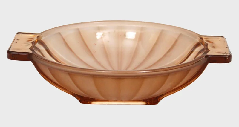 Art déco schaal, geperst glas - Glas › Schalen
