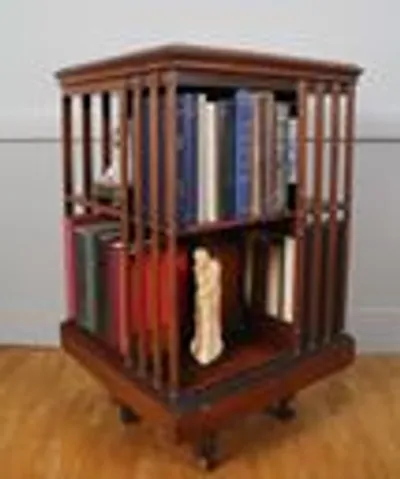 Boekenmolen in mahonie thumbnail 1