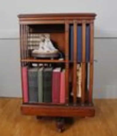 Boekenmolen in mahonie thumbnail 3