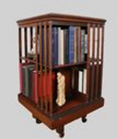 Boekenmolen in mahonie thumbnail 4