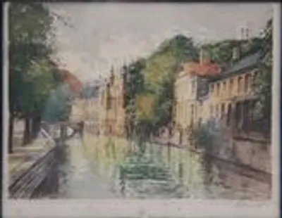 Gekleurde gravure van Brugse reien thumbnail 1