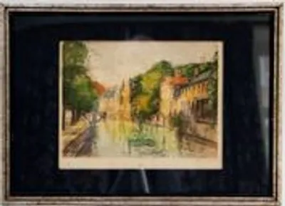 Gekleurde gravure van Brugse reien thumbnail 2