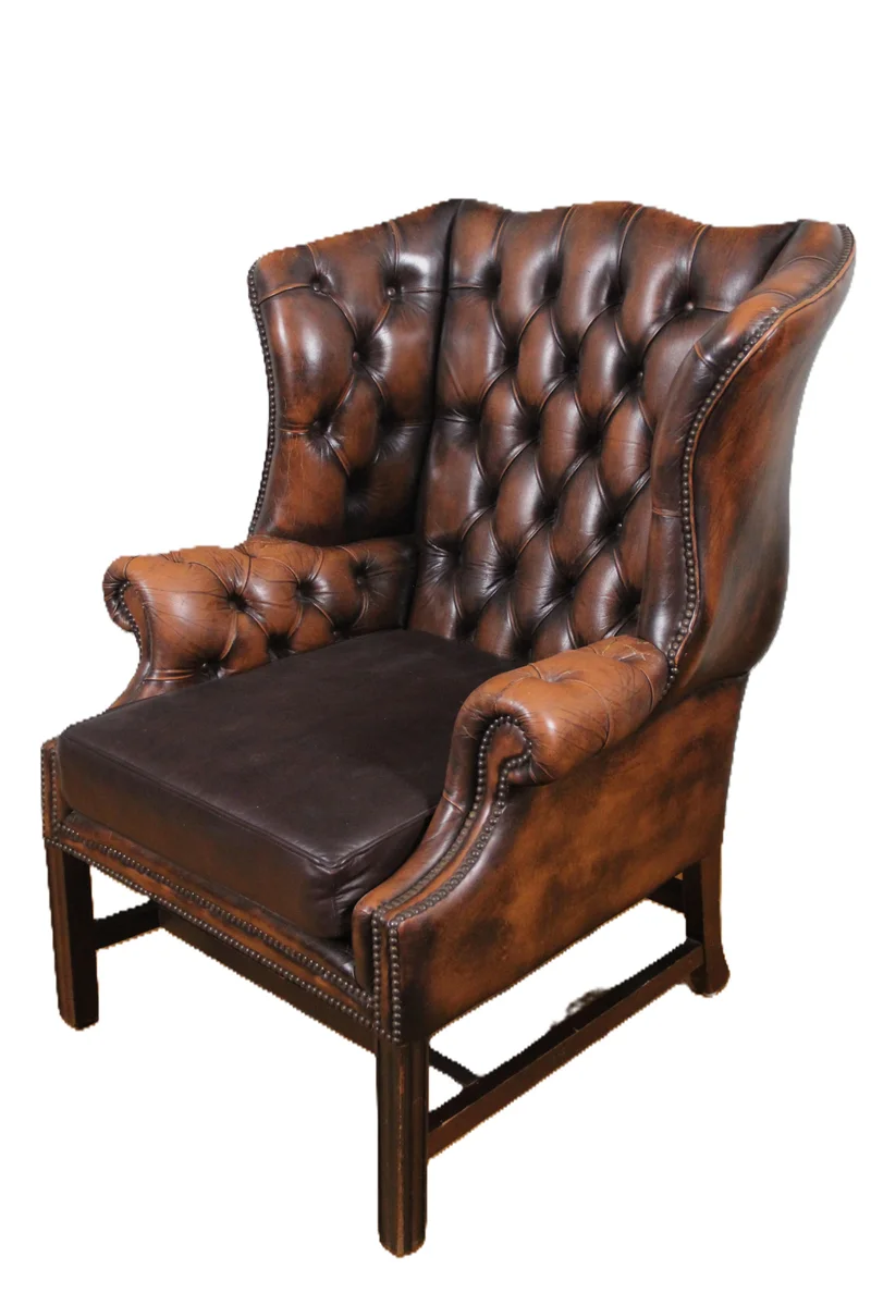 Georgean stijl wing chair - Meubel › Zitmeubels - €350.00 - Wing chair met leder gecapitonneerd.
Edwardian periode: ca 1930
88cm breed, 80cm diep, 110cm hoog