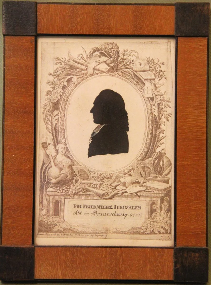 Gravure silhouette - Diversen › Schilderijen en prenten - €125.00 - Houtgravure van silhouette, gedrukt in Maagdeburg
17.5 x 23.5cm, lijst inbegrepen
19e eeuw