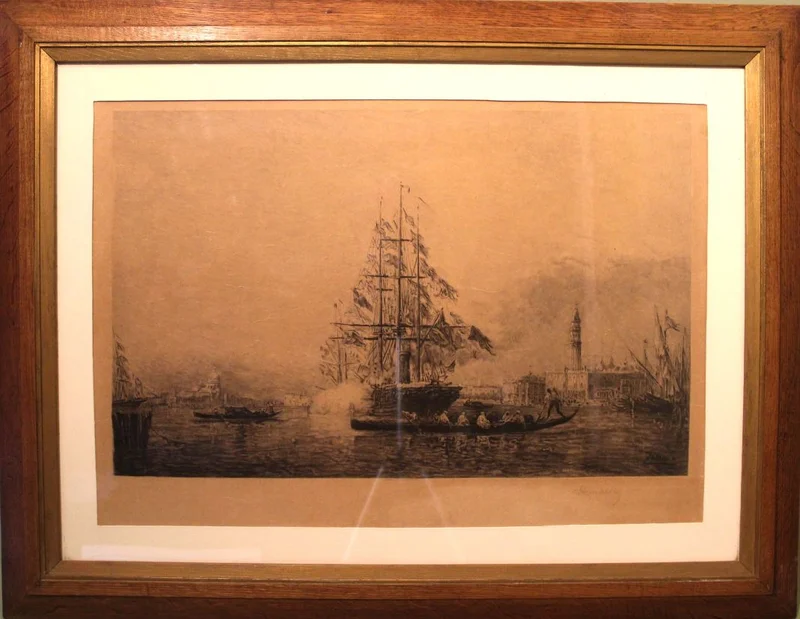 Gravure van haven - Diversen › Schilderijen en prenten - €145.00 - Gravure van havenzicht
Uitgeverij Georges Petit te Parijs, gedrukt in 1893
65 x 84cm, lijst inbegrepen