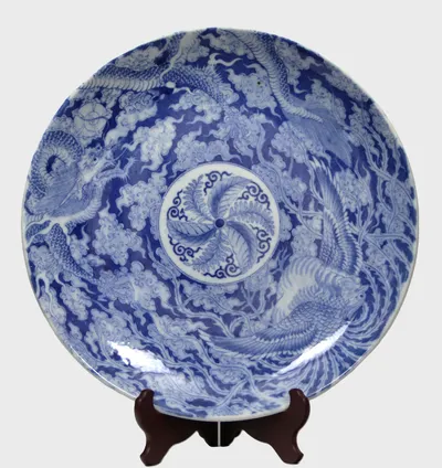 Grote schaal japans blauw-wit