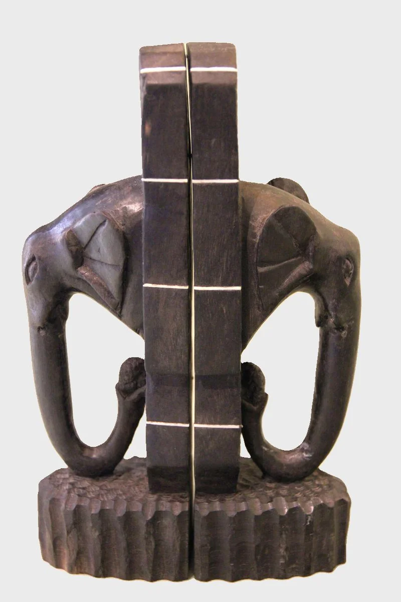 Houten boekensteunen met olifantsculptuur - Diversen › Figuren