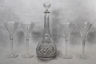 Kristal karaf met 4 bijhorende glazen thumbnail 1