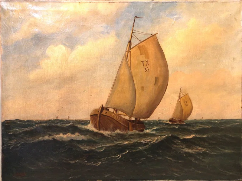 Marine - Diversen › Schilderijen en prenten - €250.00 - Schilderij op doek
Gesigneerd: A.Gabali
1886-1963
80 x 58cm