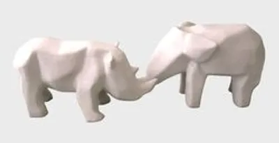 Neushoorn en olifant, biscuit thumbnail 1