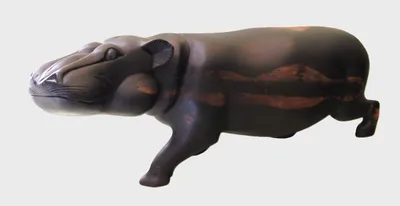 Nijlpaard in palissanderhout