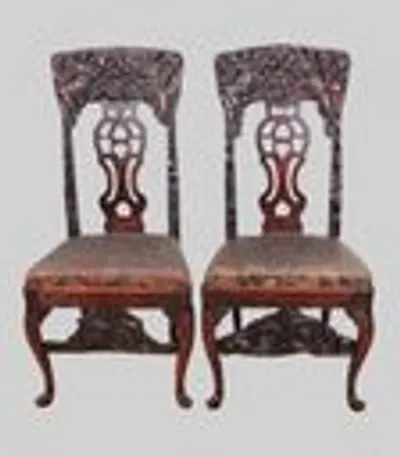 Paar 18e eeuwse halstoelen thumbnail 6