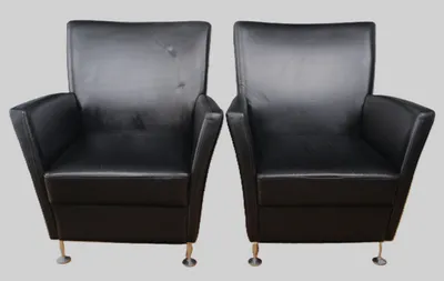 Paar vintage leder zetels Hurup