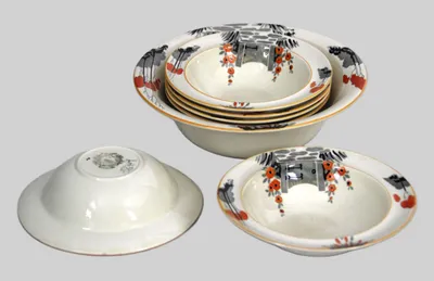 Set fruitschalen Edwardian periode