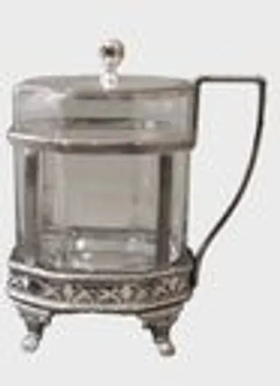 Theeglas in verzilverde houder thumbnail 1