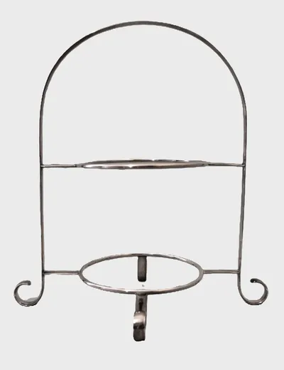 Verzilverd tafelcakestandje