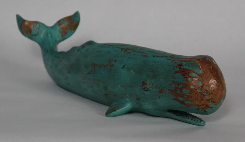 Walvissculptuur - Diversen › Figuren - €65.00 - In hout gesculpteerde walvis, met oorspronkelijke blauwgroene beschildering.
38cm lang
Vermoedelijk eind 19e/vroeg 20e eeuw