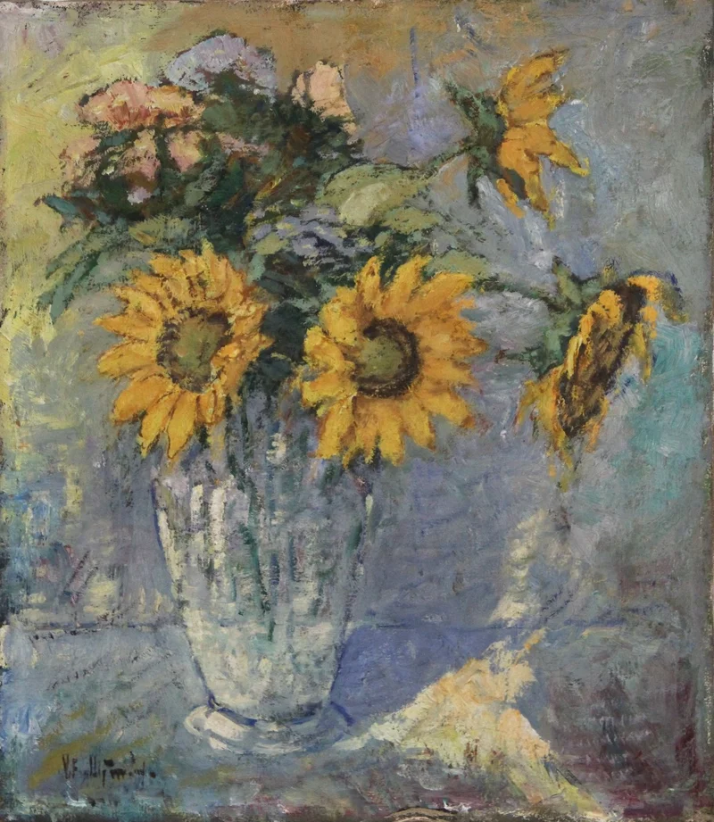 Zonnebloemen - Diversen › Schilderijen en prenten - €120.00 - Olieverf op doek
Gesigneerd Vaclav Ulsmidt
40x45cm
20e eeuw